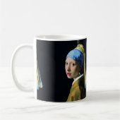 Jan Vermeer Girl mit Perle und Barockkunst Kaffeetasse (Links)