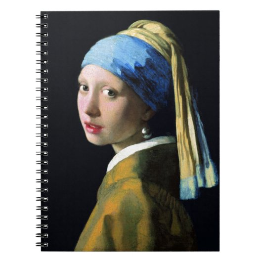 Jan Vermeer Girl mit Perle und Barockkunst Notizblock (Vorderseite)