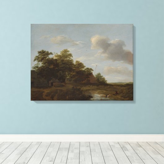Jan Vermeer van Haarlem, Landschaft mit Bauernhof Leinwanddruck (Insitu (Holzboden))