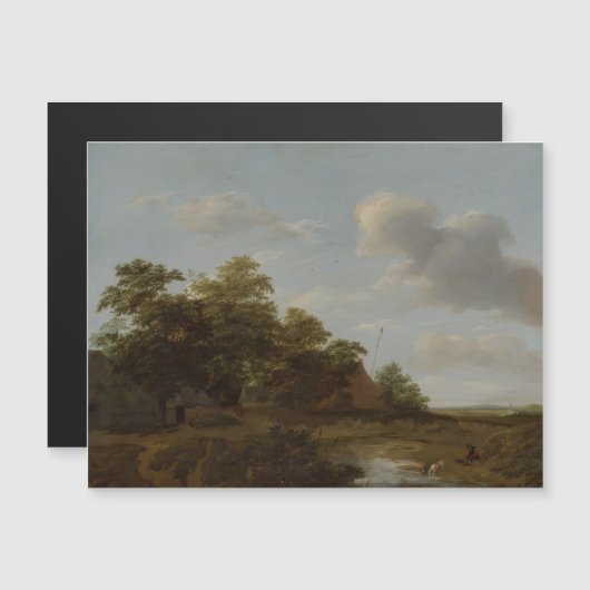 Jan Vermeer van Haarlem, Landschaft mit Bauernhof Magneteinladung (Vorne/Hinten)