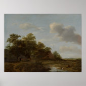 Jan Vermeer van Haarlem, Landschaft mit Bauernhof Poster (Vorne)