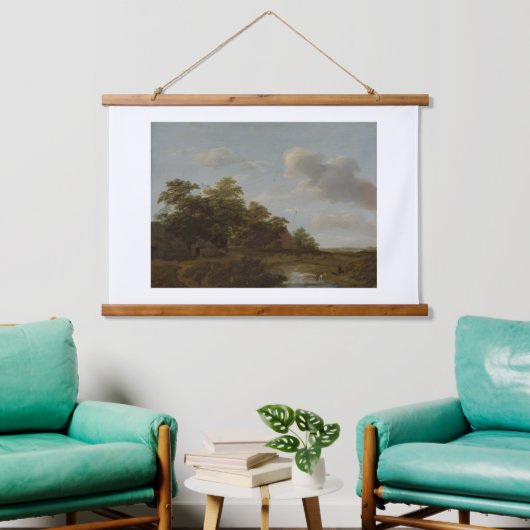 Jan Vermeer van Haarlem, Landschaft mit Bauernhof Wandteppich Mit Holzrahmen (Wohnzimmer)