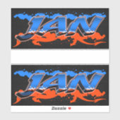 Jan Vorname Name Graffiti Aufkleber Sticker (Blatt)