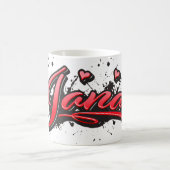 Jana red Heart Graffiti Tasse Kaffeetasse (Mittel)