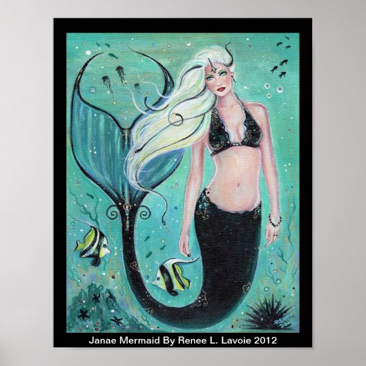 Janae Fantasy Mermaid Art Ozeanposter von Renee Poster (Vorne)