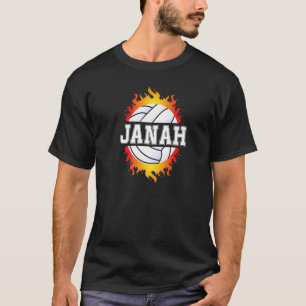 Janah Name Volleyball Player Girls Ball und Net SP T-Shirt