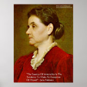 Jane Addams "Moral Excludes Selbst" Weisheitsposte Poster (Vorne)
