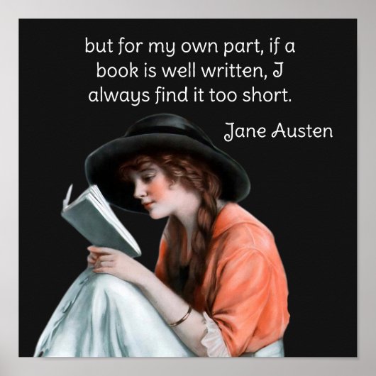 Jane Alston Zitat über das Lesen Poster (Vorne)