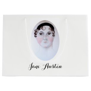 Jane Austen Aquarell Portrait Bücher Tasche. Große Geschenktüte