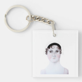 Jane Austen Aquarellbild Schlüsselanhänger. Schlüsselanhänger