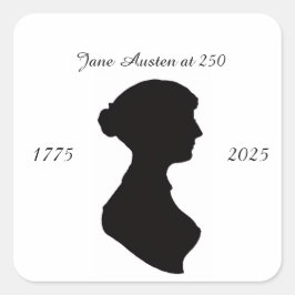 Jane Austen at 250 Quadratischer Aufkleber
