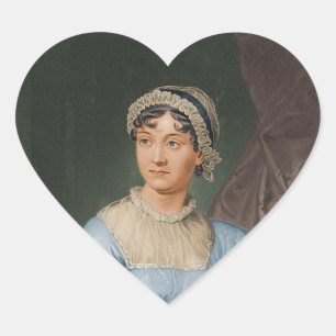 Jane-Austen-Aufkleber Herz-Aufkleber