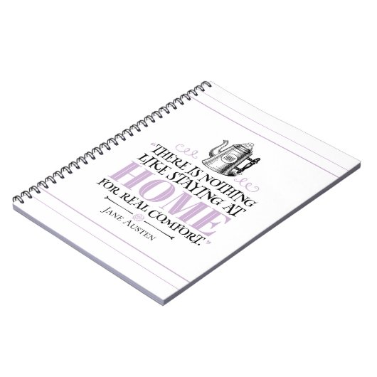 Jane Austen - Bleibe auf Zuhause - Coffee Pot Notizblock (Linke Seite)