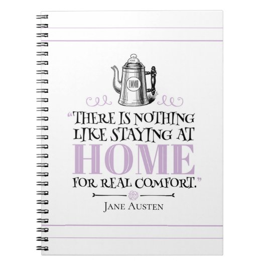 Jane Austen - Bleibe auf Zuhause - Coffee Pot Notizblock (Vorderseite)