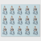Jane Austen Blue Wrapping Paper Geschenkpapier (Flach)