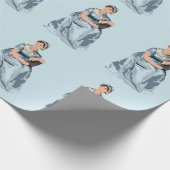 Jane Austen Blue Wrapping Paper Geschenkpapier (Ecke)