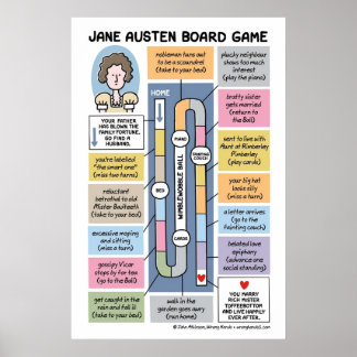 Jane Austen Board Game Poster