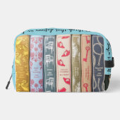 Jane Austen Books + Quote (blue) Waschbeutel (Rückseite)