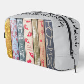 Jane Austen Books + Quote (gray) Waschbeutel (Rechte Ecke)