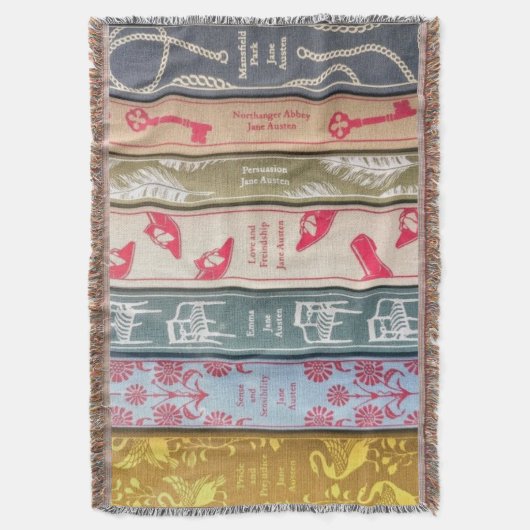 Jane-Austen-Bücher-Wurfdecke Decke (Vorderseite Vertikal)