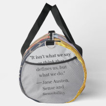 Jane Austen Bücher + Zitat (grau)