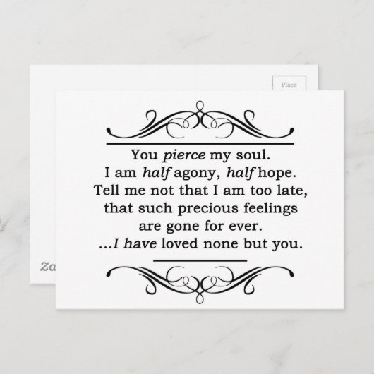 Jane Austen Consuasion Zitat Postkarte (Vorne/Hinten)