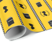 Jane Austen Couture NYC Taxi Stripe Wrapping Paper Geschenkpapier (Rolleneckpunkt)