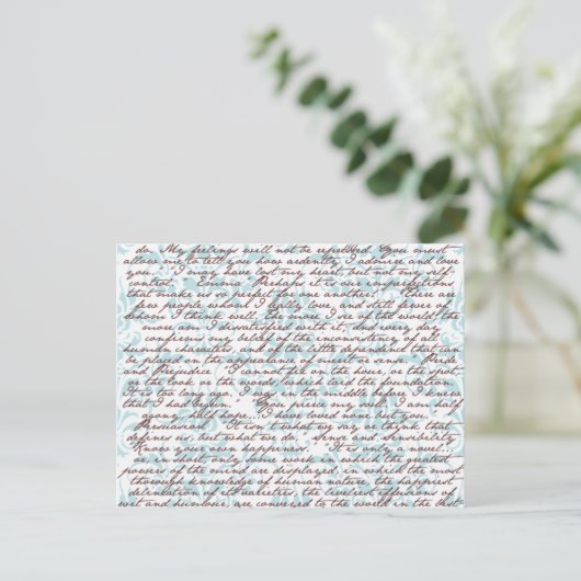 Jane Austen Damask Postkarte (Stehend Vorderseite)
