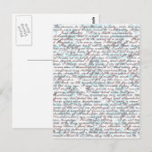Jane Austen Damask Postkarte (Vorne/Hinten)