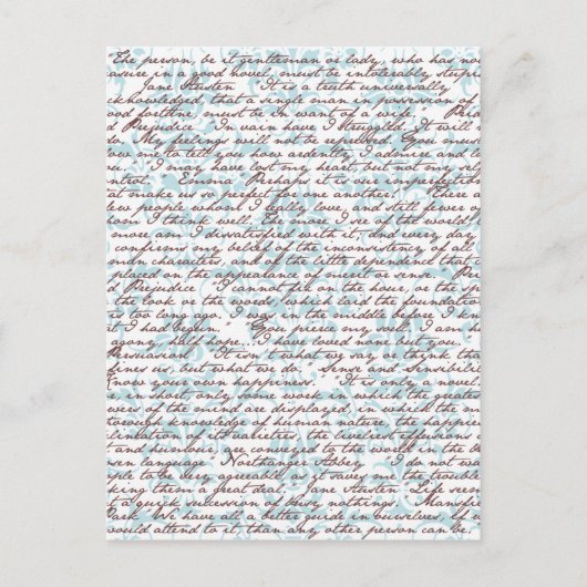 Jane Austen Damask Postkarte (Vorderseite)