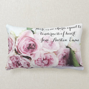 Jane Austen Emma Buch Zitat Rosa Rosa Floral Lendenkissen