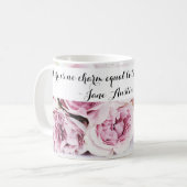 Jane Austen Emma Buchangebot Rosa Rose Floral Kaffeetasse (Vorderseite Links)