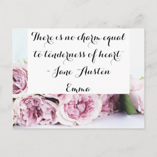 Jane Austen Emma Buchangebot Rosa Rose Floral Postkarte