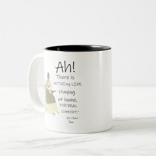 Jane Austen Emma Comfort Zitat Zweifarbige Tasse (Vorderseite Links)