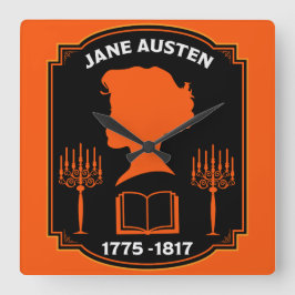 Jane Austen English Novelist Quadratische Wanduhr