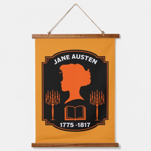 Jane Austen English Novelist Wandteppich Mit Holzrahmen (Vorderseite)