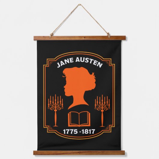 Jane Austen English Novelist Wandteppich Mit Holzrahmen (Vorderseite)