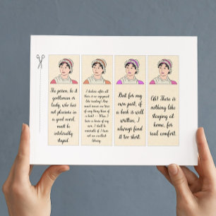 Jane Austen Famous Quotes Paper DIY Lesezeichen