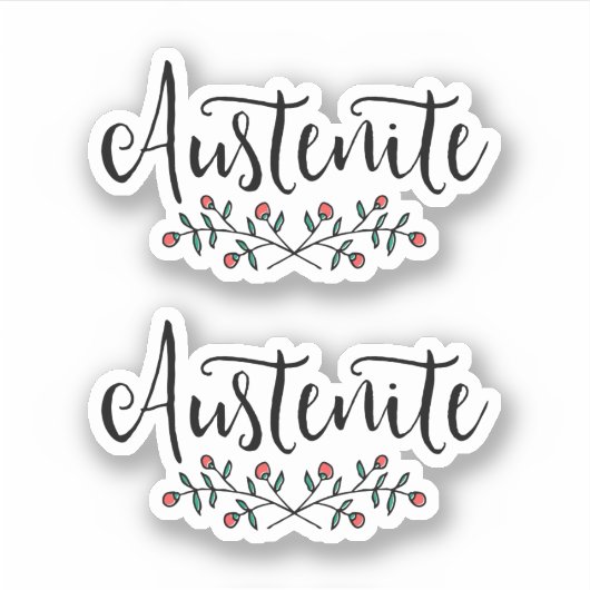 Jane Austen Floral Austenite Aufkleber (Vorderseite)