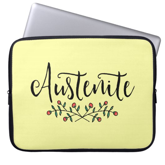Jane Austen Floral Austenite Laptopschutzhülle (Vorderseite)