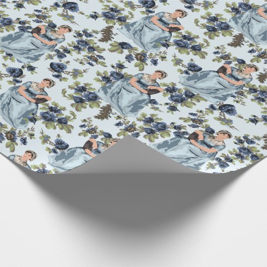 Jane Austen Floral Print Geschenkpapier (Ecke)