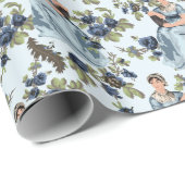 Jane Austen Floral Print Geschenkpapier (Rolleneckpunkt)