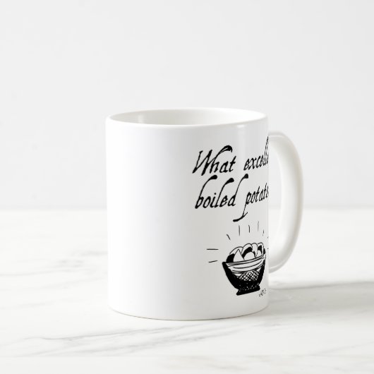 Jane Austen Funny Potato Quote Hand Illustriert Kaffeetasse (VorderseiteRechts)