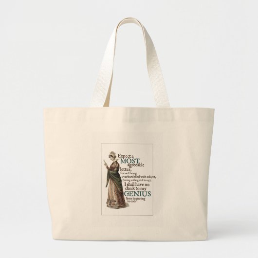 Jane Austen-Genie-Tasche Jumbo Stoffbeutel (Vorne)