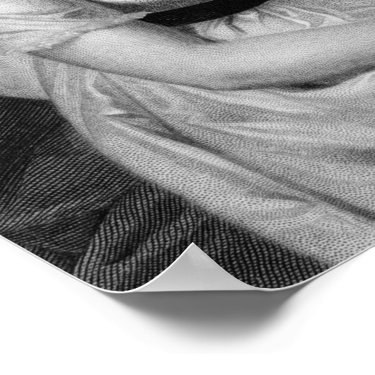 Jane Austen Graved Portrait Poster (Ecke)