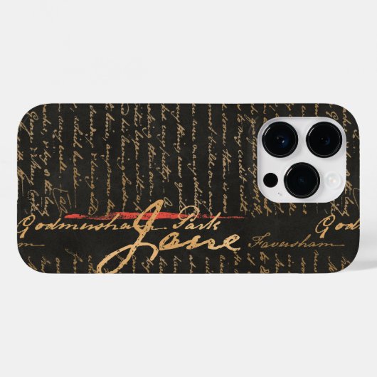 Jane Austen Handwriting Case-Mate iPhone Case (Rückseite (Horizontal))