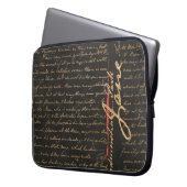 Jane Austen Handwriting Laptop Sleeve (Vorderseite Links)