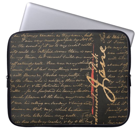 Jane Austen Handwriting Laptop Sleeve (Vorderseite)