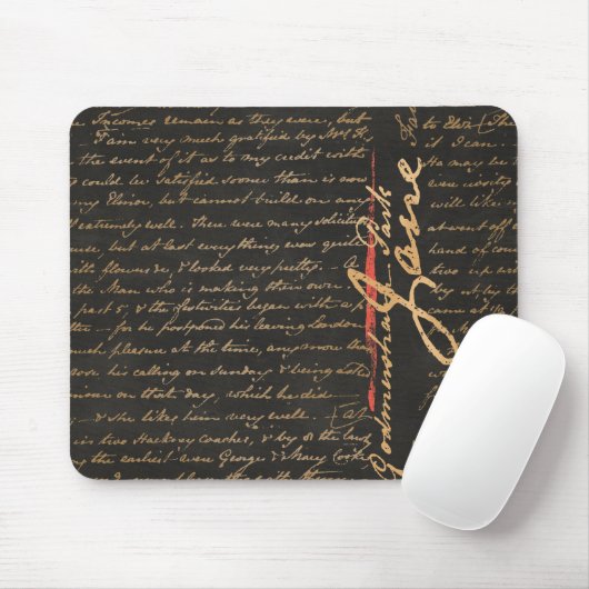 Jane Austen Handwriting Mouse Pad Mousepad (Mit Mouse)