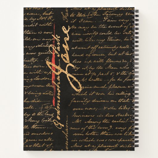 Jane Austen Handwriting Notebook Notizblock (Rückseite)